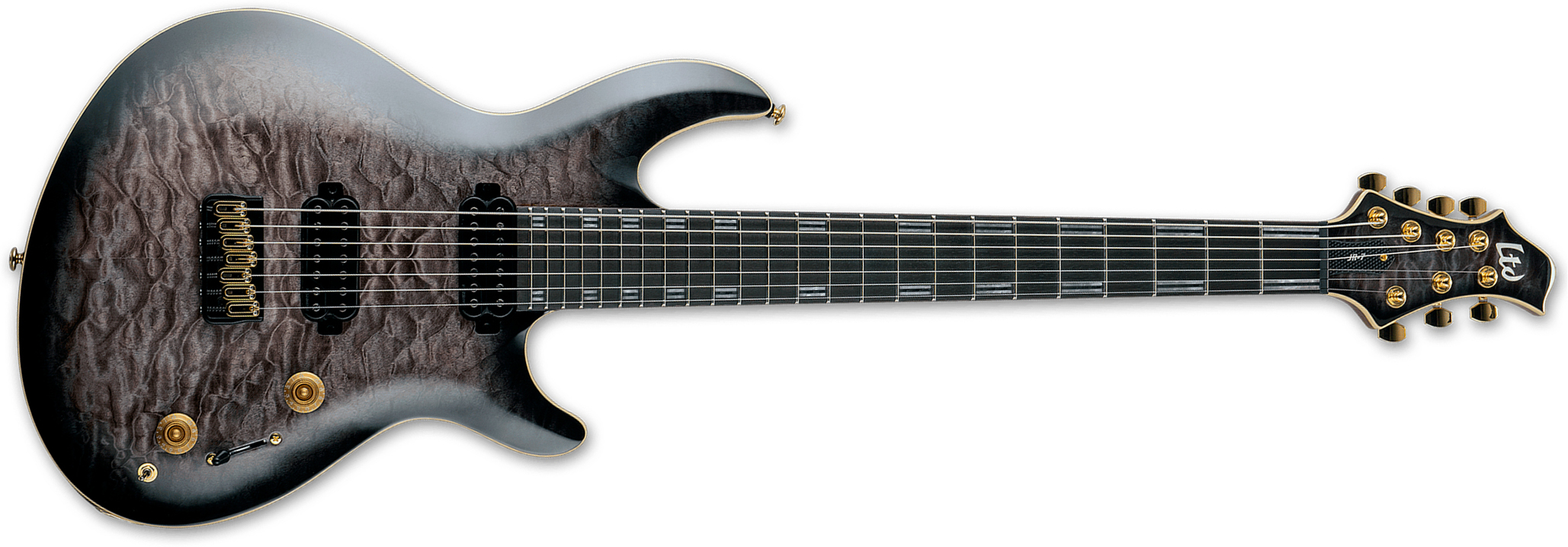 Ltd Javier Reyes Jr7 Signature 7c Baryton 2h Fishman Fluence Ht Eb - Faded Blue Sunburst - Guitarra eléctrica barítono - Main picture