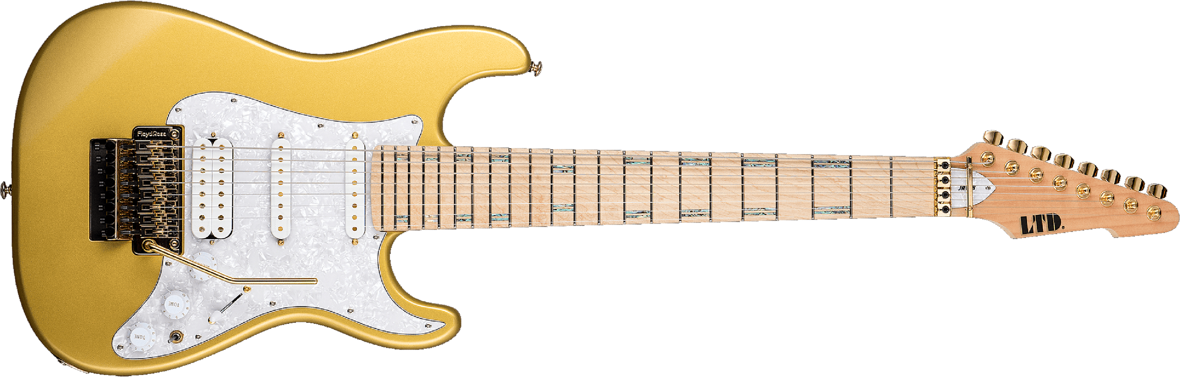 Ltd Jrv8 8-cordes Hss Trem Mn - Metallic Gold - Guitarra eléctrica de 7 cuerdas - Main picture