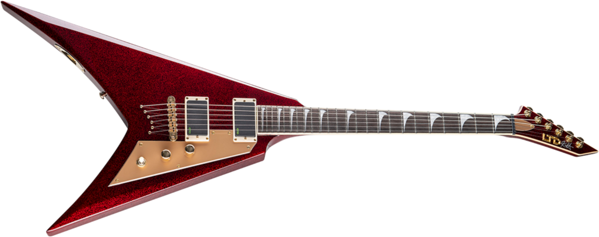 Ltd Kh-v 602 Kirk Hammett Signature Hh Ht Eb - Red Sparkle - Guitarra electrica metalica - Main picture