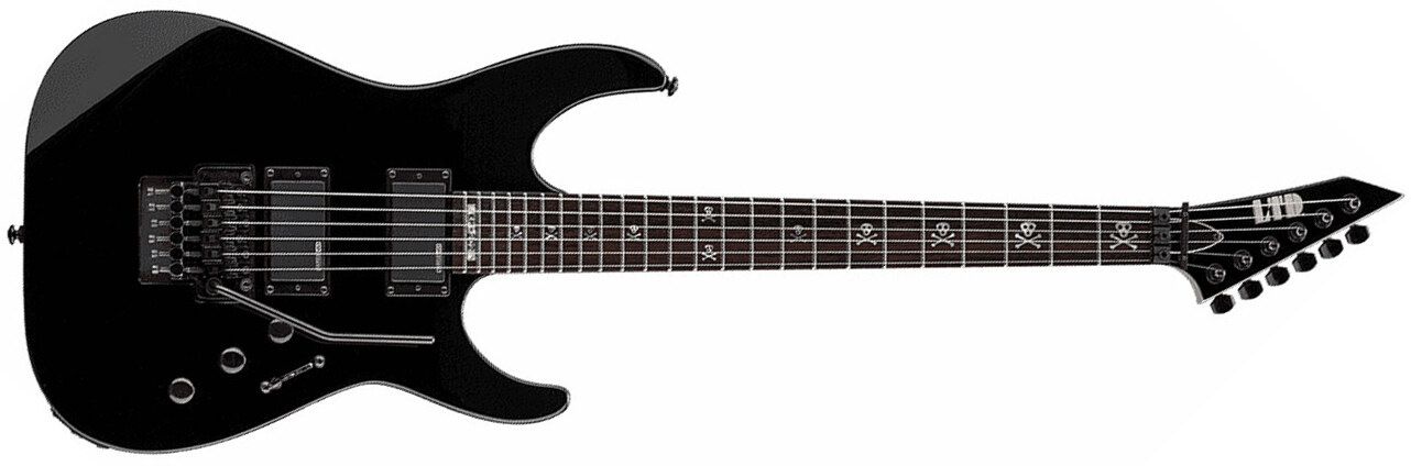 Ltd Kirk Hammett Kh-202 2018 Signature Hh Fr Rw - Black - Guitarra eléctrica con forma de str. - Main picture