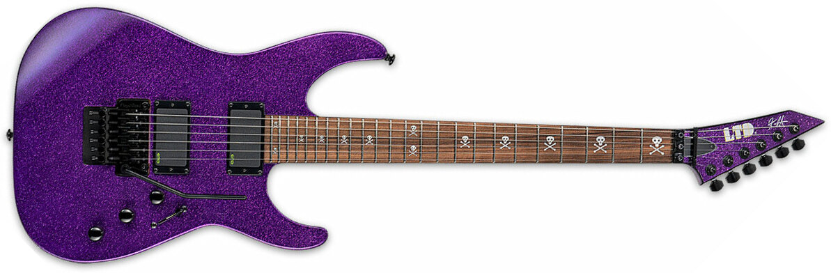 Ltd Kirk Hammett Kh-602 Signature Hh Emg Fr Pf - Purple Sparkle - Guitarra eléctrica con forma de str. - Main picture