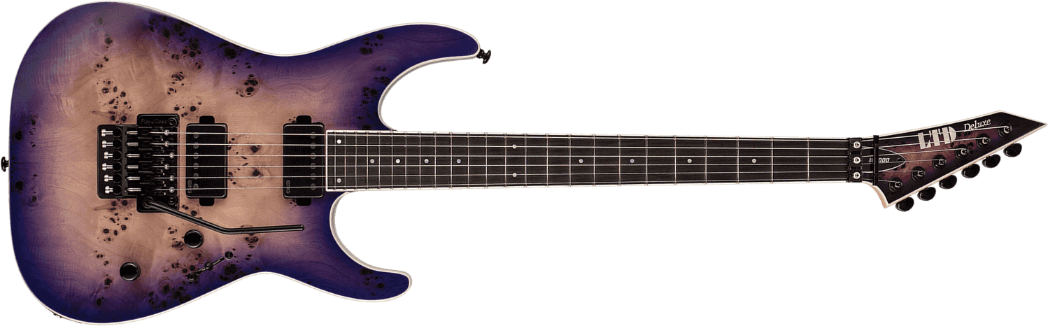 Ltd M-1000 Deluxe Hh Emg Trem Eb - Purple Natural Burst - Guitarra eléctrica con forma de str. - Main picture
