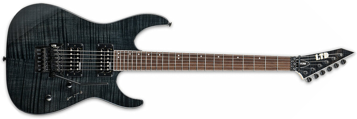 Ltd M-200fm Hh Fr Jat - See Thru Black - Guitarra eléctrica con forma de str. - Main picture