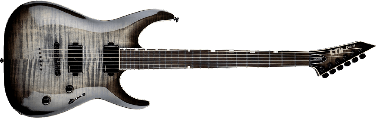 Ltd Mh-1000 Deluxe Hardtail Fishman Hh Eb - Charcoal Burst - Guitarra electrica metalica - Main picture