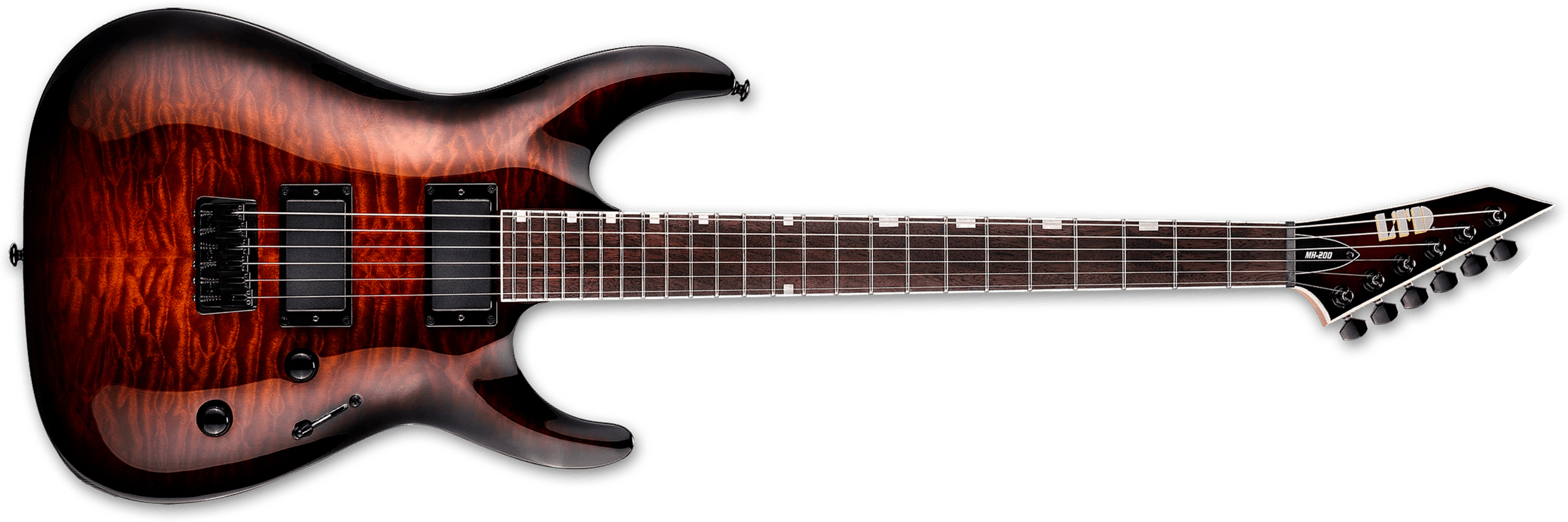 Ltd Mh200ht Qm 2h Ht Rw - Dark Brown Sunburst - Guitarra eléctrica con forma de str. - Main picture