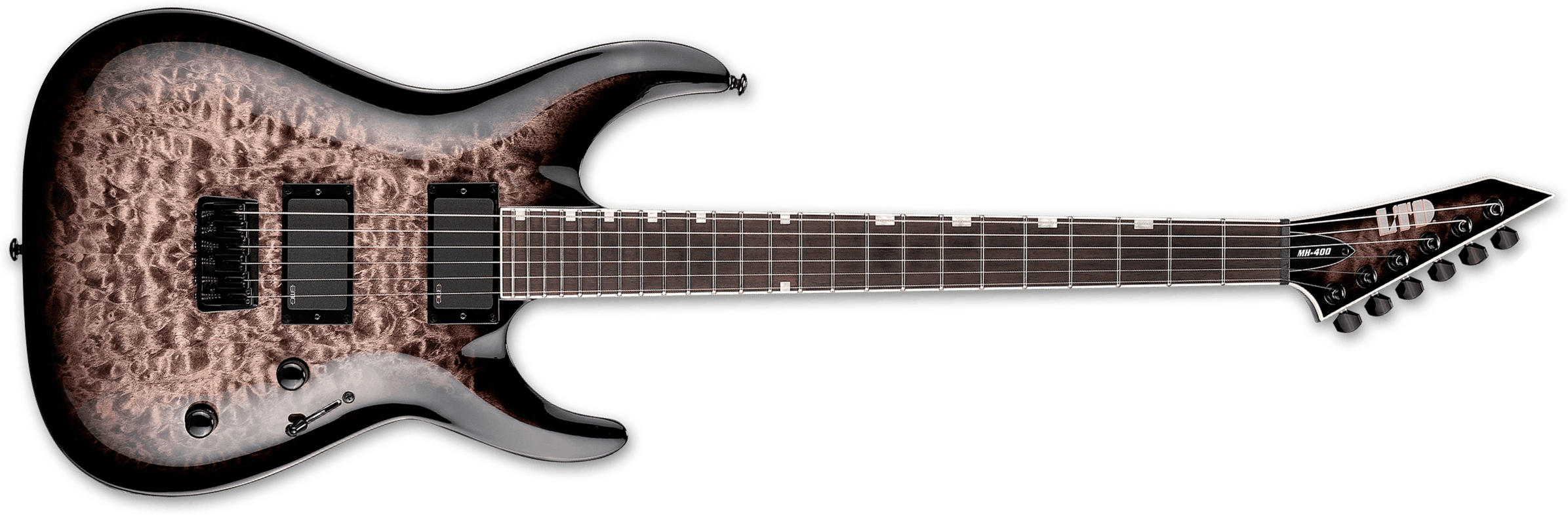 Ltd Mh400 Qm 2h Emg Ht Rw - See Through Black Sunburst - Guitarra eléctrica con forma de str. - Main picture