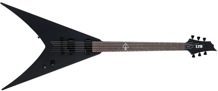Ltd Nergal Hex-6 Signature 2h Fishman Fluence Ht Eb - Black Satin - Guitarra eléctrica de autor - Main picture