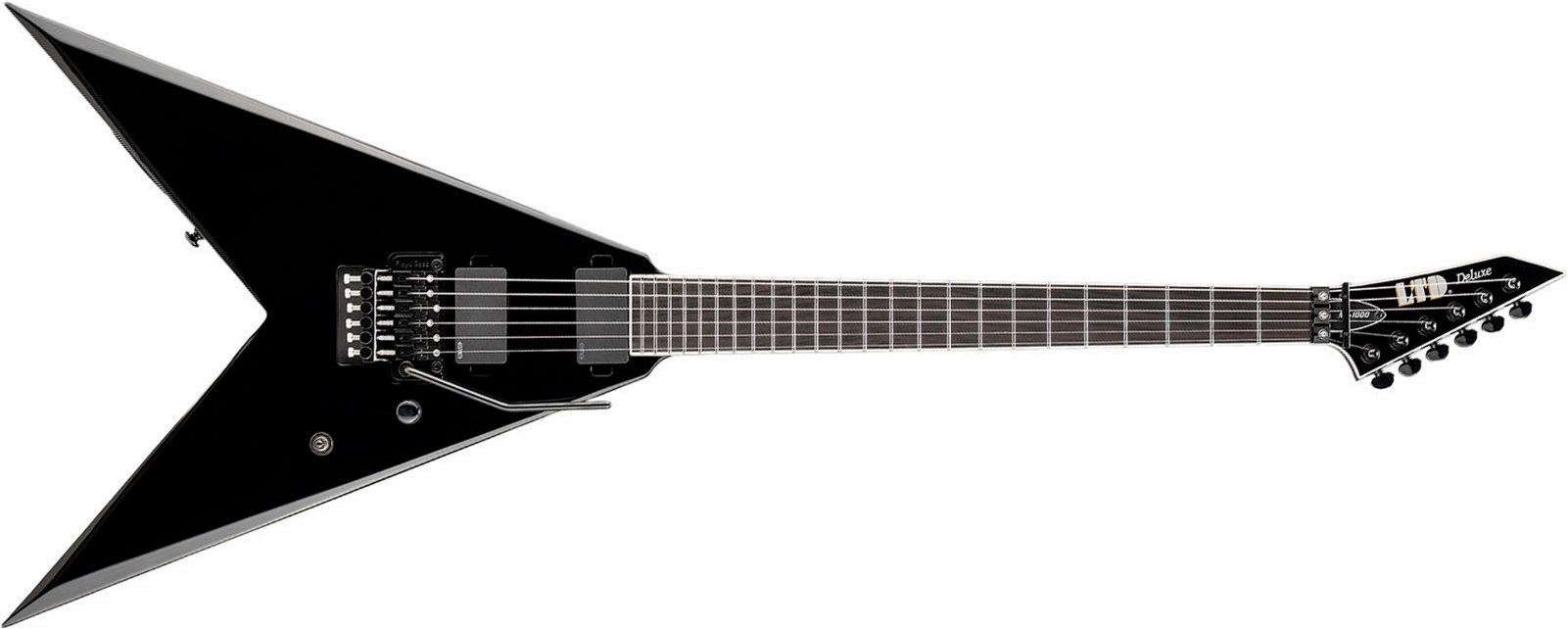 Ltd Nv1000 2h Emg Fr Eb - Black - Guitarra electrica metalica - Main picture