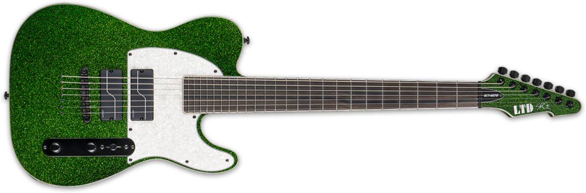 Ltd Sct-607 Baryton Stephen Carpenter - Green Sparkle - Guitarra eléctrica de 7 cuerdas - Main picture