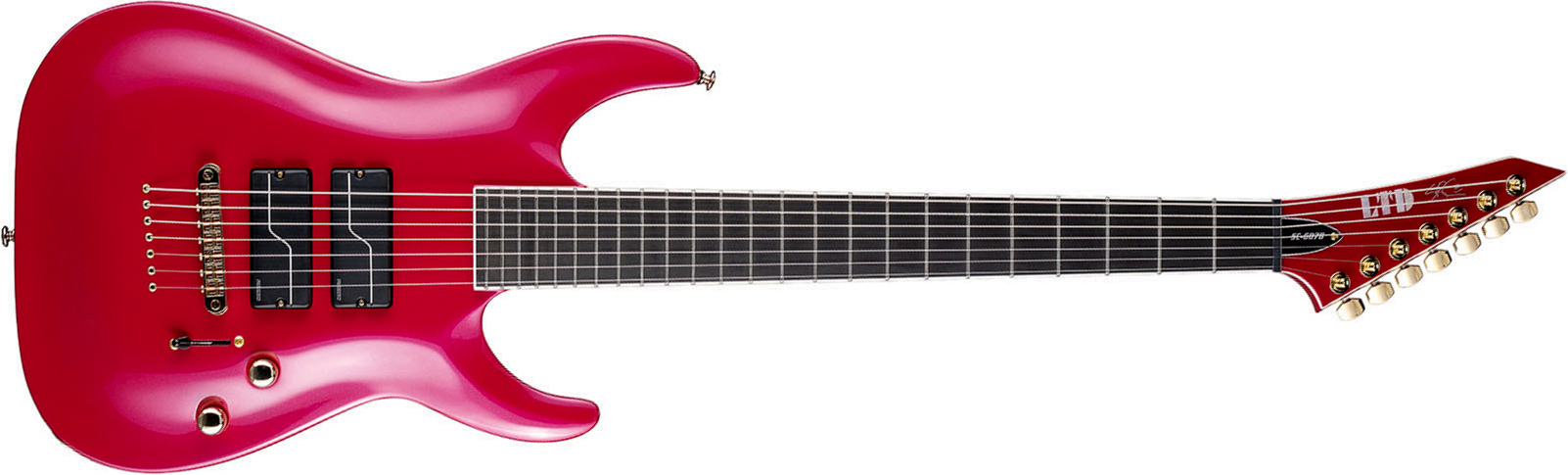 Ltd Stephen Carpenter Sc607 Baritone Signature 7c 2h Fishman Fluence Ht Eb - Magenta - Guitarra eléctrica barítono - Main picture