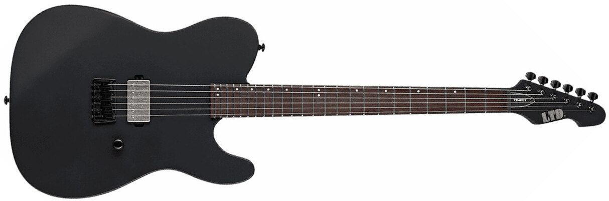 Ltd Te-201 H Ht Mn Jat - Black Satin - Guitarra eléctrica con forma de tel - Main picture