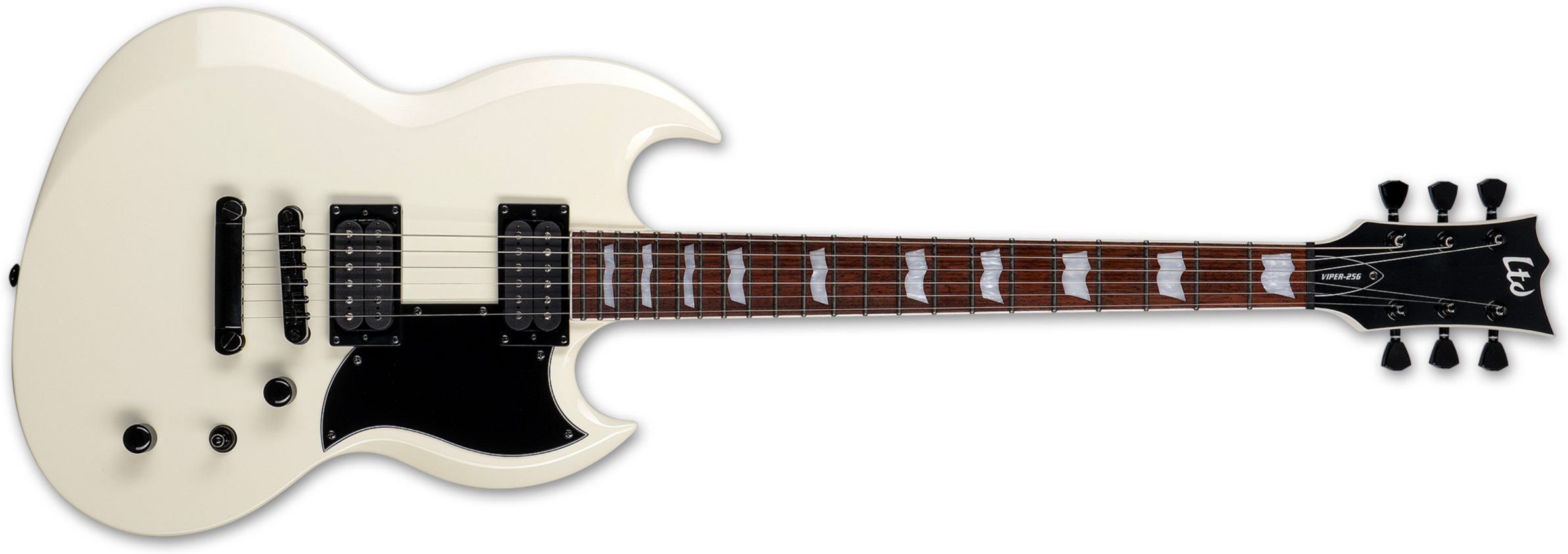 Ltd Viper-256 Hh Jat - Olympic White - Guitarra electrica metalica - Main picture