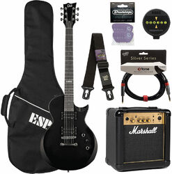 Packs guitarra eléctrica Ltd EC-10 KIT Pack +Marshall MG10 +Accessories - Black