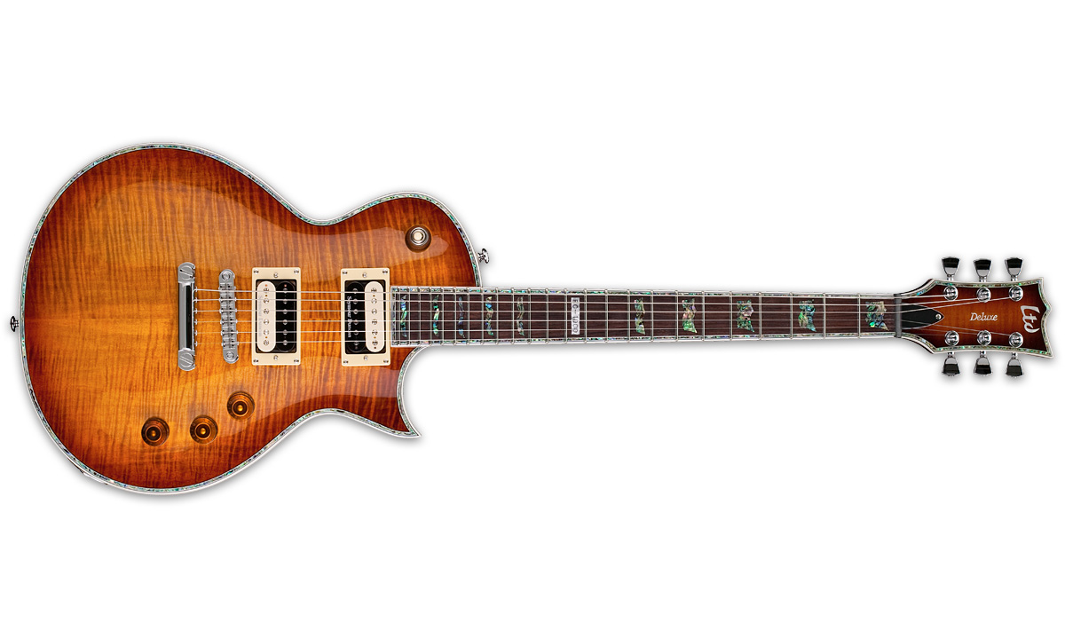 Ltd Ec-1000fm Seymour Duncan - Amber Sunburst - Guitarra eléctrica de corte único. - Variation 1