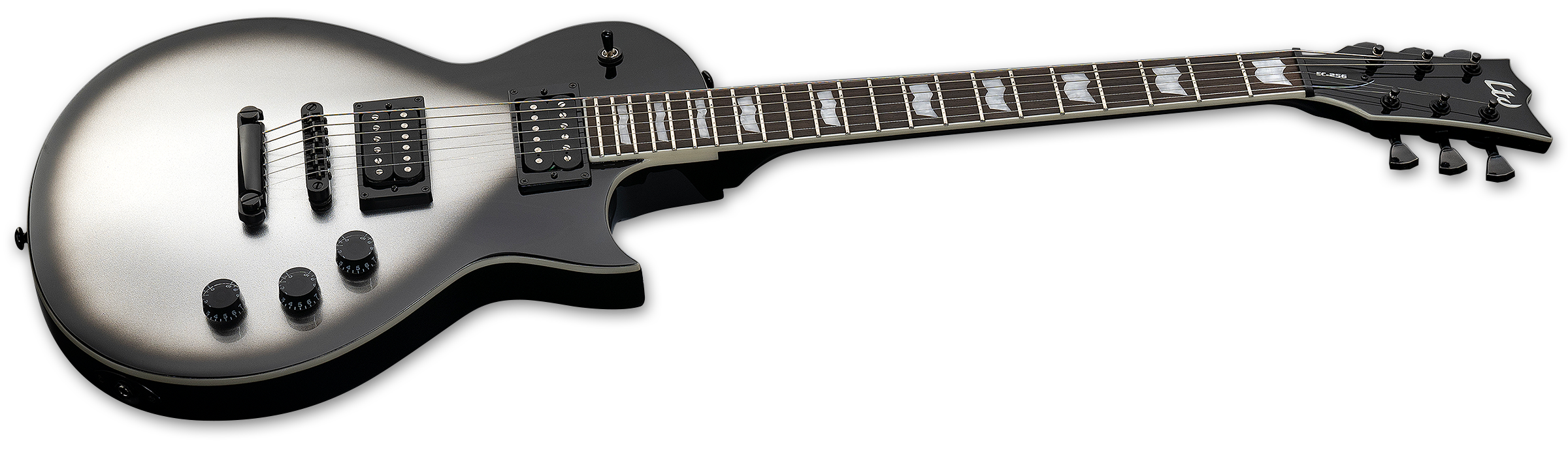 Ltd Ec-256 Hh Ht Jat - Silver Sunburst Teardrop - Guitarra electrica metalica - Variation 2