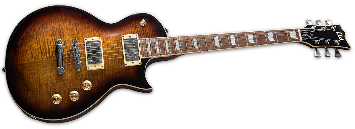 Ltd Ec-256fm Hh Ht Jat - Dark Brown Sunburst - Guitarra eléctrica de corte único. - Variation 1