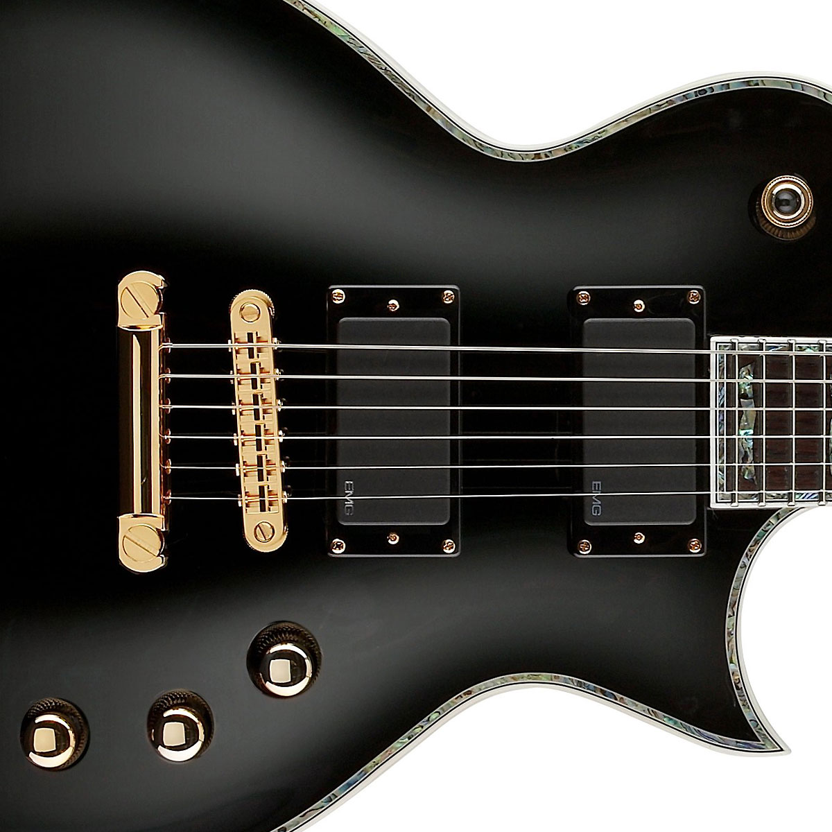 Ltd Ec-1000 Emg Blk - Black - Guitarra electrica metalica - Variation 1