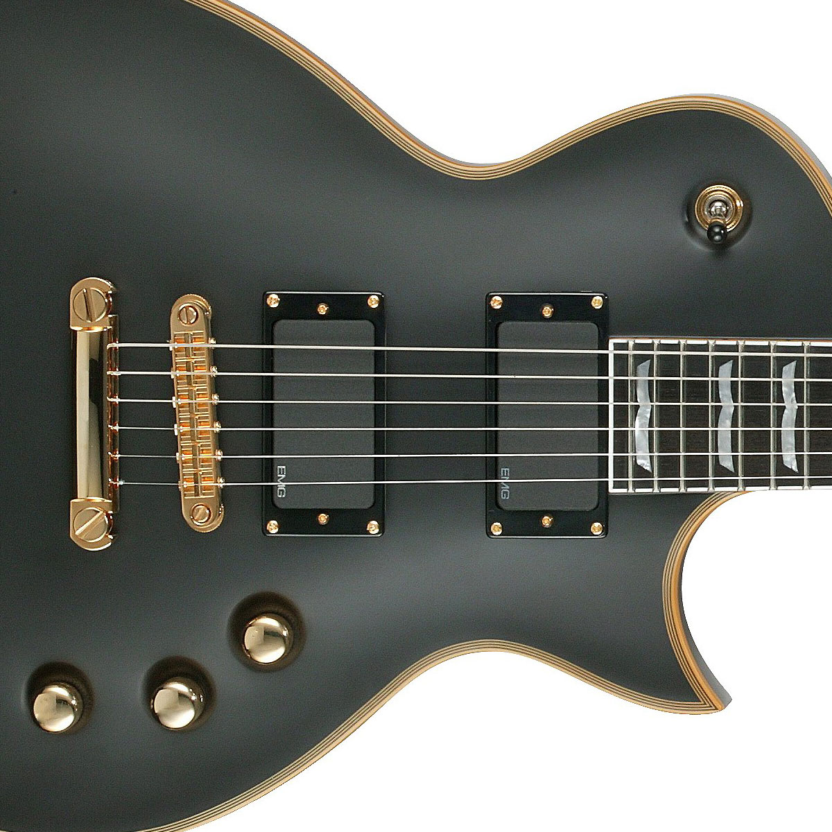 Ltd Ec-1000 Hh Emg Ht Eb - Vintage Black - Guitarra eléctrica de corte único. - Variation 1