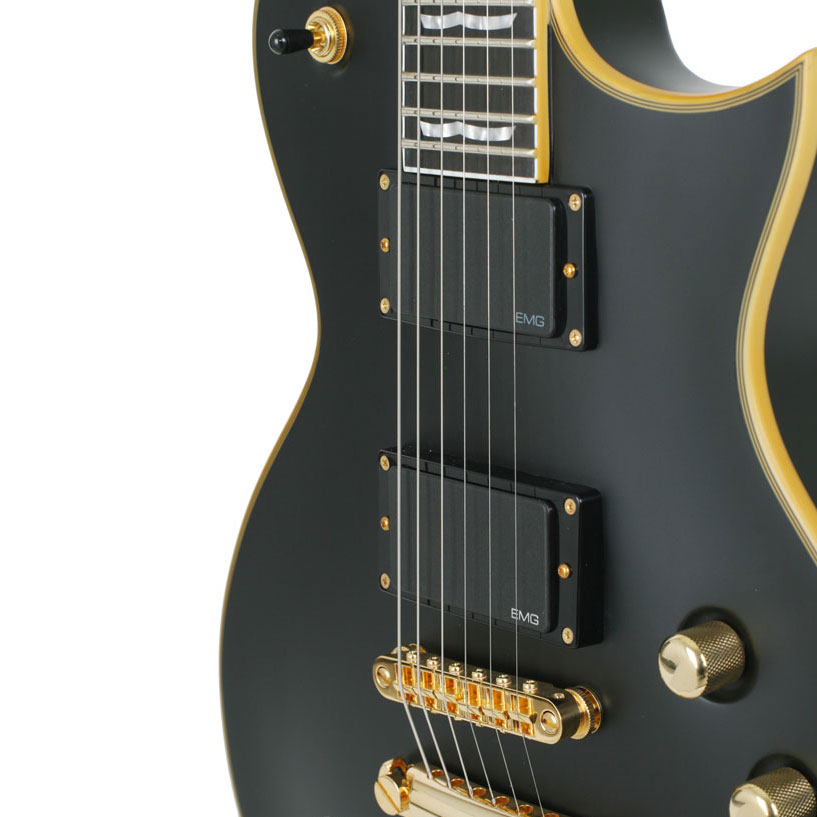 Ltd Ec-1000 Hh Emg Ht Eb - Vintage Black - Guitarra eléctrica de corte único. - Variation 2