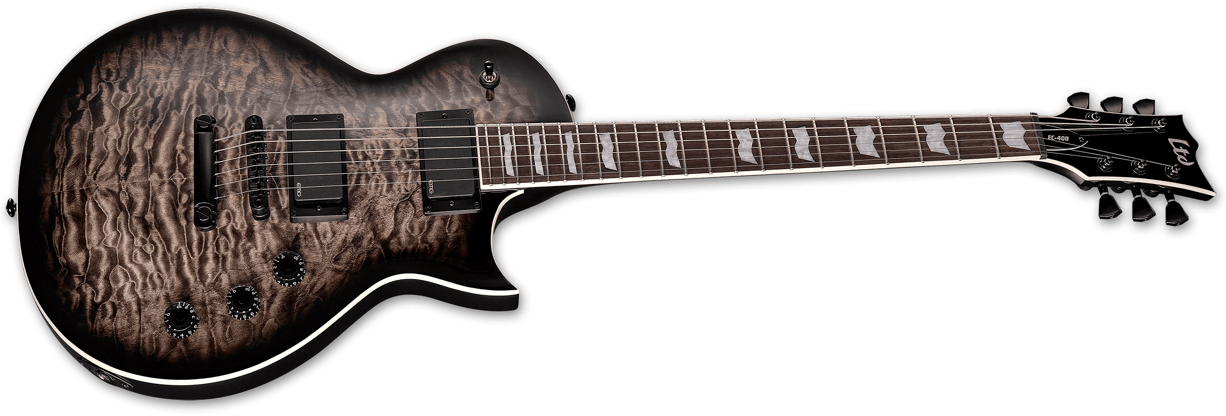 Ltd Ec400qm 2h Emg Ht Rw - See Through Black Sunburst - Guitarra eléctrica de corte único. - Variation 1