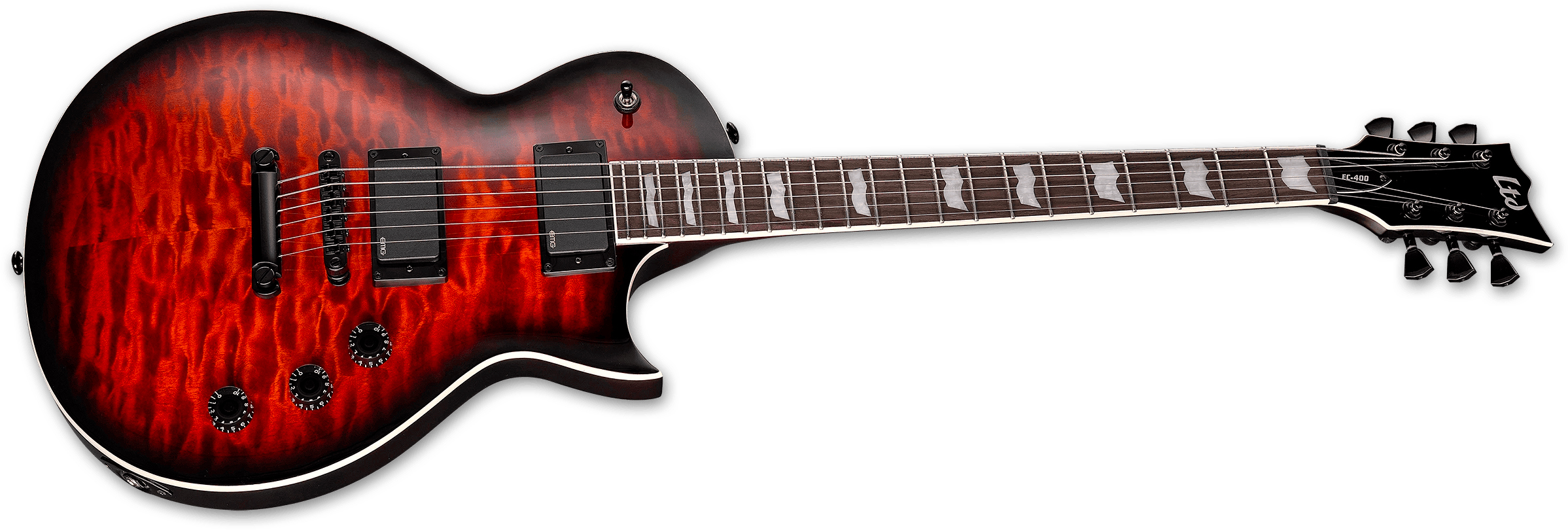 Ltd Ec400qm 2h Emg Ht Rw - Vintage Burst - Guitarra eléctrica de corte único. - Variation 1