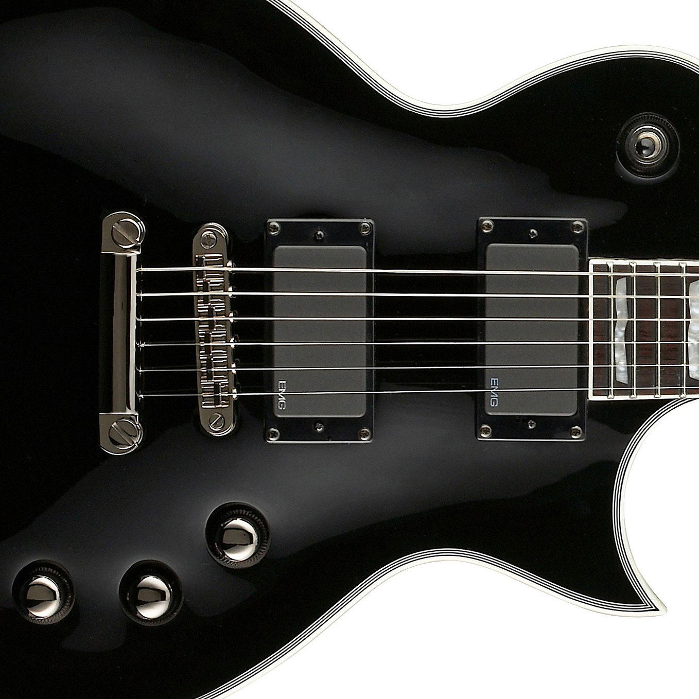 Ltd Ec-401 Hh Emg Ht Rw - Black - Guitarra eléctrica de corte único. - Variation 1