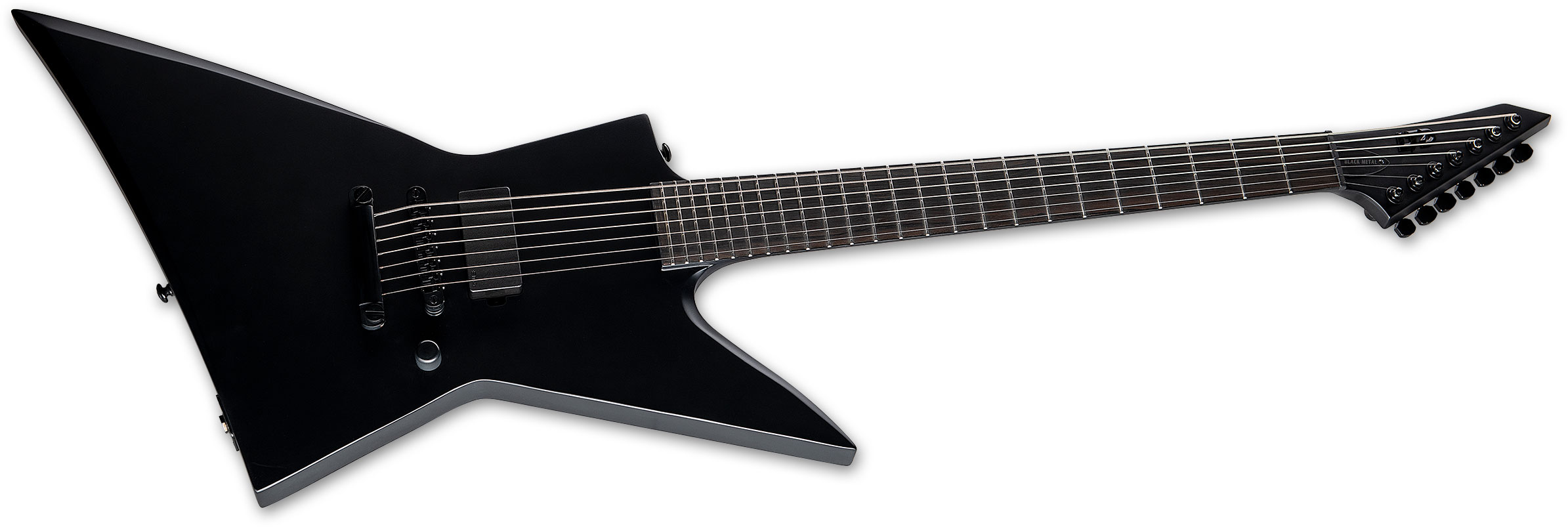 Ltd Ex-7 Baritone Black Metal 1h Emg Ht Eb - Black Satin - Guitarra eléctrica de 7 cuerdas - Variation 1