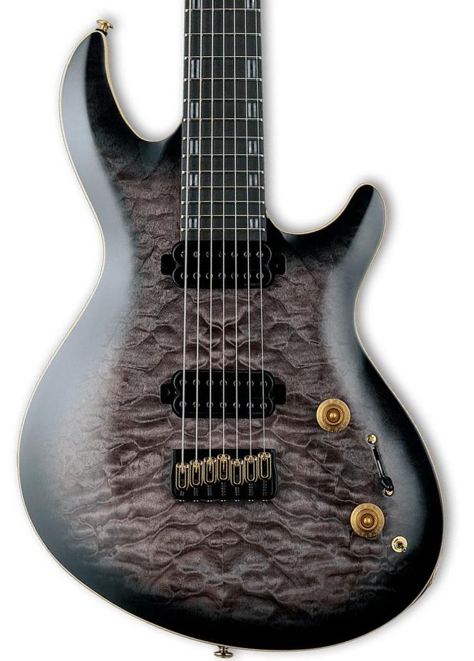 Guitarra eléctrica barítono  Ltd Javier Reyes JR-7 7-String (Baritone) - Faded blue sunburst
