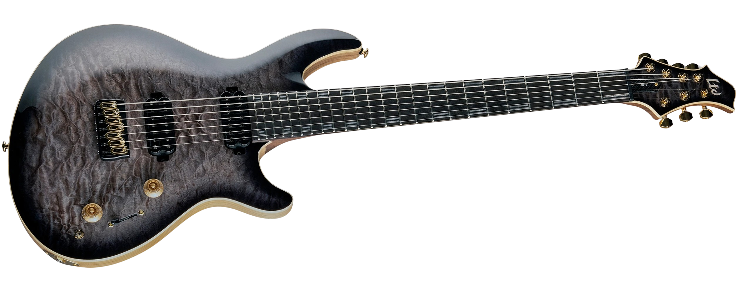 Ltd Javier Reyes Jr7 Signature 7c Baryton 2h Fishman Fluence Ht Eb - Faded Blue Sunburst - Guitarra eléctrica barítono - Variation 1