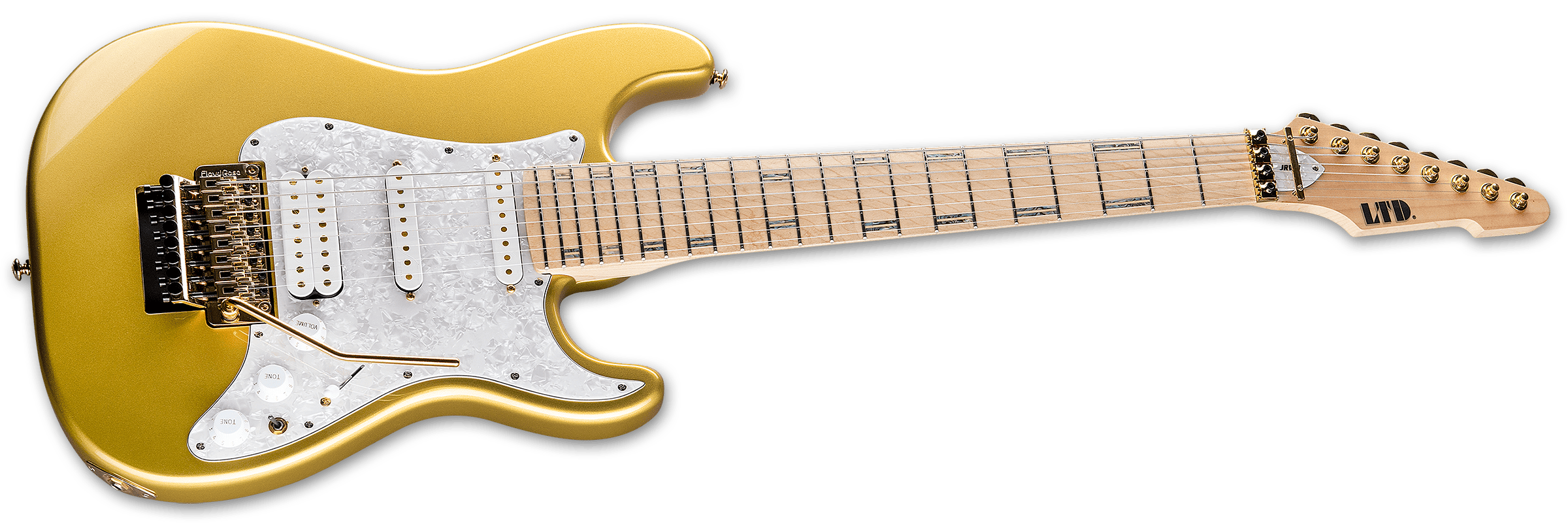 Ltd Jrv8 8-cordes Hss Trem Mn - Metallic Gold - Guitarra eléctrica de 7 cuerdas - Variation 2