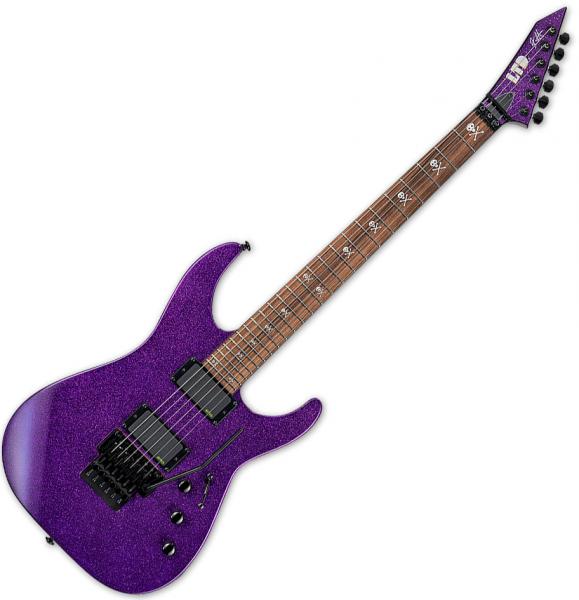 Guitarra eléctrica de cuerpo sólido Ltd Kirk Hammett KH-602 - Purple sparkle