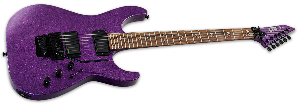 Ltd Kirk Hammett Kh-602 Signature Hh Emg Fr Pf - Purple Sparkle - Guitarra eléctrica con forma de str. - Variation 1