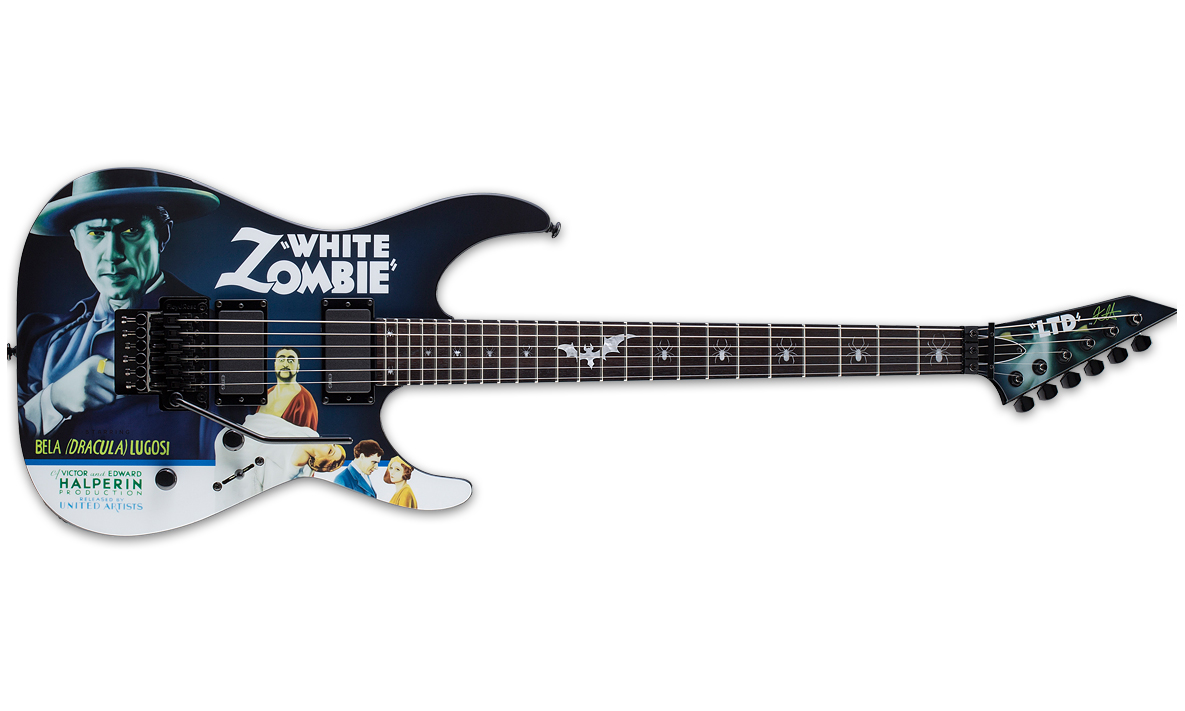Ltd Kirk Hammett Kh Wz - Black With White Zombie Graphic - Guitarra eléctrica con forma de str. - Variation 1