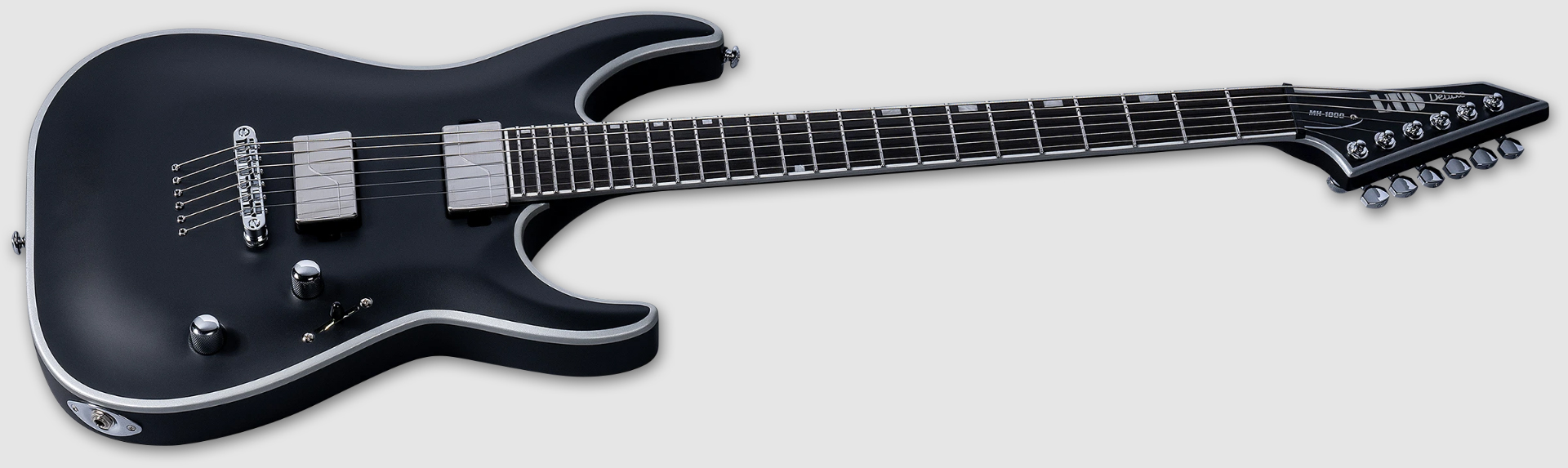 Ltd M-1000nt Bb 2h Fishman Fluence Modern  Ht Eb - Black Satin - Guitarra eléctrica con forma de str. - Variation 2