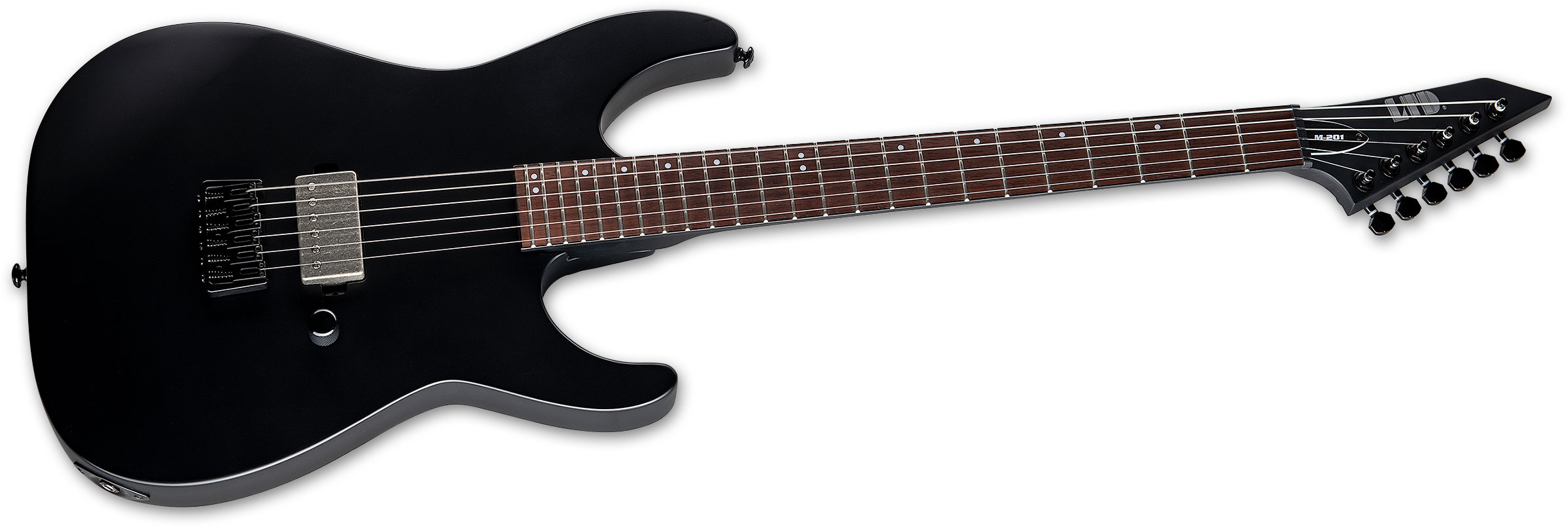 Ltd M-201ht 1h Ht Jat - Black Satin - Guitarra eléctrica con forma de str. - Variation 1