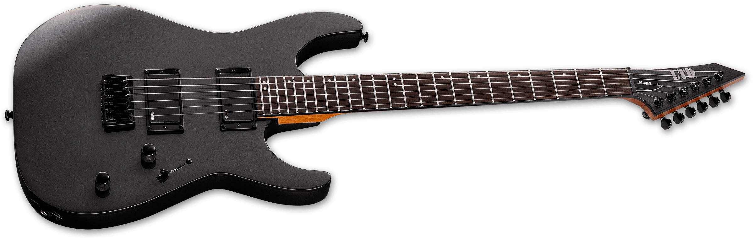 Ltd M400ht 2h Emg Ht Rw - Charcoal Metallic - Guitarra eléctrica con forma de str. - Variation 1