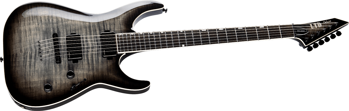 Ltd Mh-1000 Deluxe Hardtail Fishman Hh Eb - Charcoal Burst - Guitarra electrica metalica - Variation 2