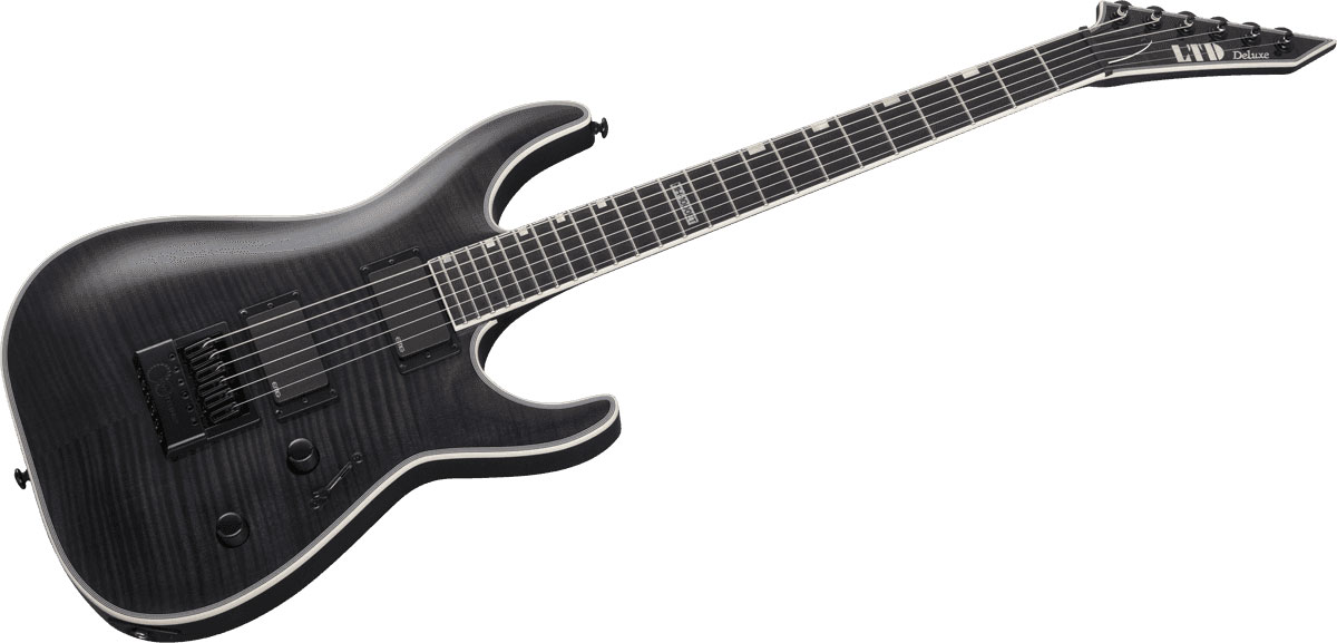 Ltd Mh-1000 Evertune Hh Emg Ht Eb - See Thru Black - Guitarra eléctrica con forma de str. - Variation 2