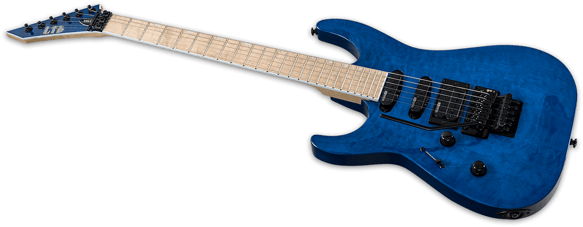 Ltd Mh-203qm Lh Gaucher Hh Ht Mn - See Thru Blue - Guitarra electrica para zurdos - Variation 1