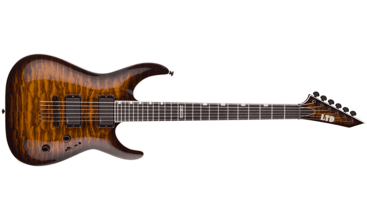 Ltd Mh-401nt Emg - Dark Brown Sunburst - Guitarra eléctrica con forma de str. - Variation 1