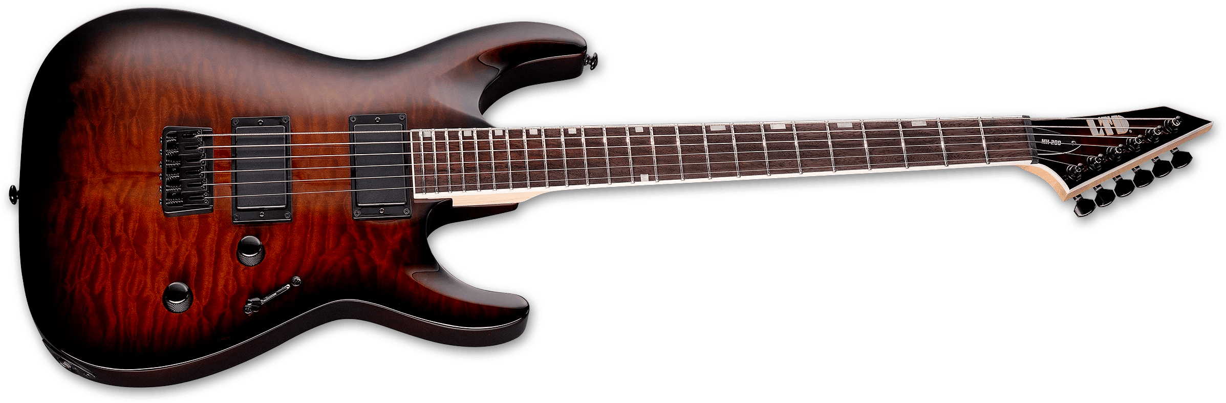 Ltd Mh200ht Qm 2h Ht Rw - Dark Brown Sunburst - Guitarra eléctrica con forma de str. - Variation 1