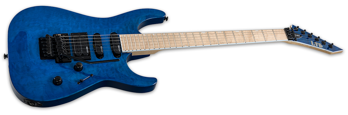 Ltd Mh203qm Hss Fr Mn - See Thru Blue - Guitarra eléctrica con forma de str. - Variation 1