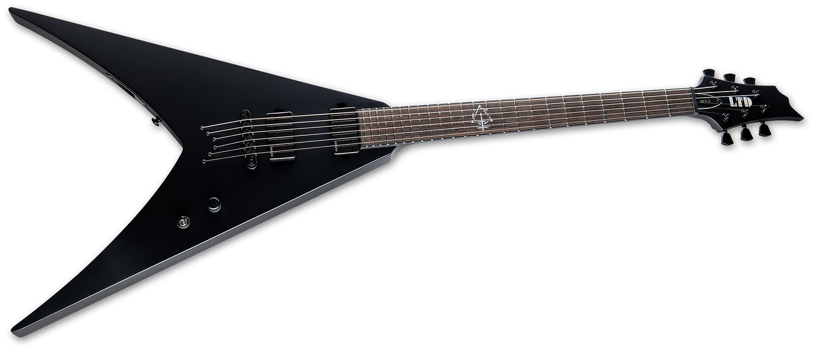 Ltd Nergal Hex-6 Signature 2h Fishman Fluence Ht Eb - Black Satin - Guitarra eléctrica de autor - Variation 1