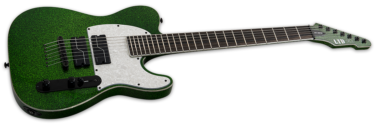 Ltd Sct-607 Baryton Stephen Carpenter - Green Sparkle - Guitarra eléctrica de 7 cuerdas - Variation 2