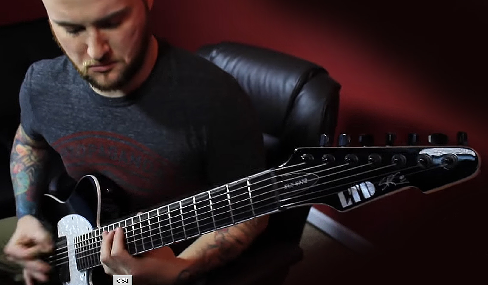 Ltd Sct-607b Baryton Stephen Carpenter - Black - Guitarra eléctrica de 7 cuerdas - Variation 5