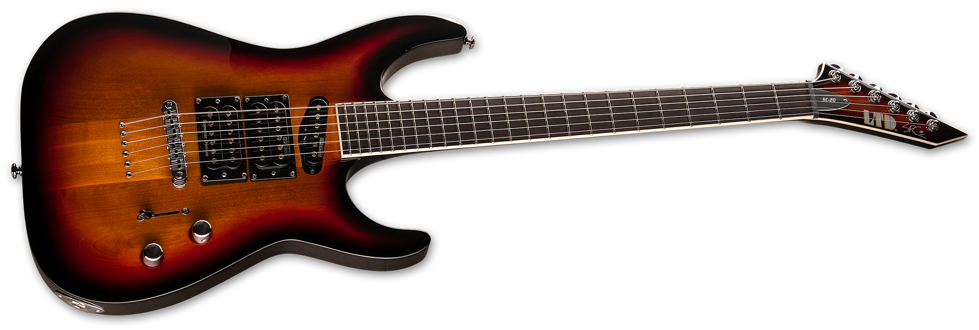 Ltd Stephen Carpenter Sc-20 Signature Hhs Ht Eb - 3-tone Burst - Guitarra eléctrica de 7 cuerdas - Variation 1