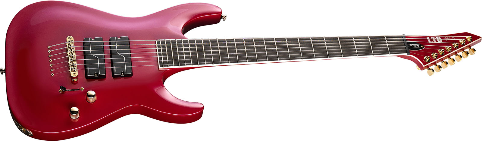 Ltd Stephen Carpenter Sc607 Baritone Signature 7c 2h Fishman Fluence Ht Eb - Magenta - Guitarra eléctrica barítono - Variation 2