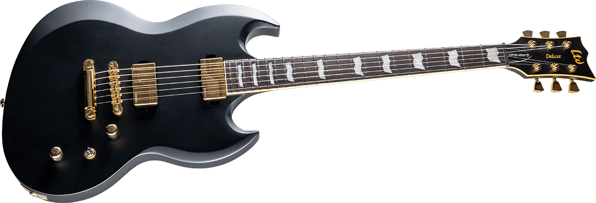 Ltd Viper-1000 Gh Hardtail Fishman Hh Eb - Vintage Black - Guitarra electrica metalica - Variation 2
