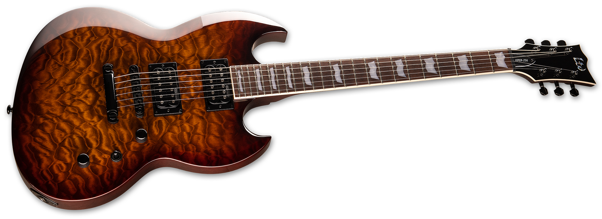 Ltd Viper-256 Hh Ht Jat - Dark Brown Sunburst - Guitarra eléctrica de doble corte - Variation 1