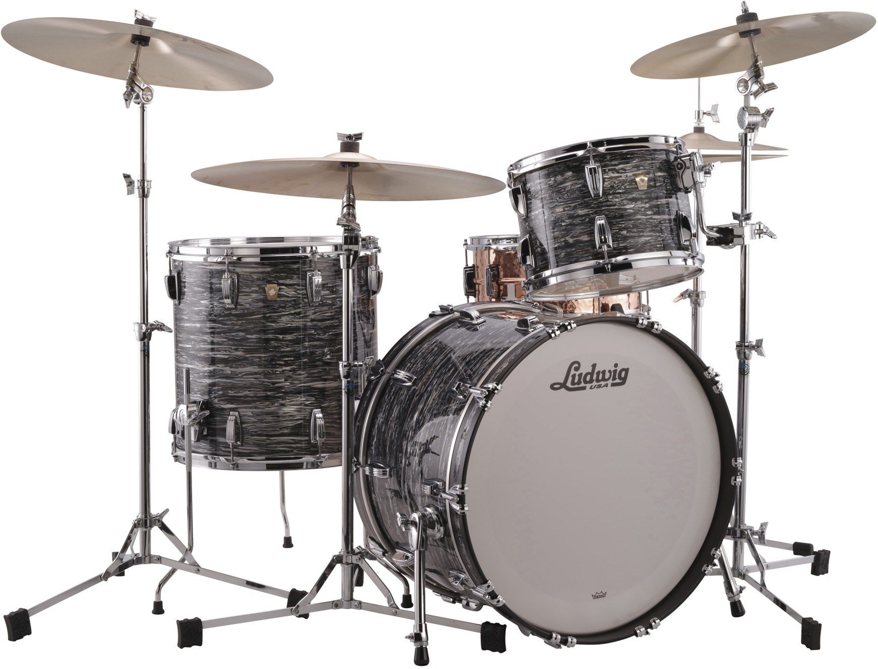 Ludwig Kit Classic Maple  Fab V 3 Futs - 3 FÛts - Vintage Black Oyster - Batería acústica estándar - Main picture